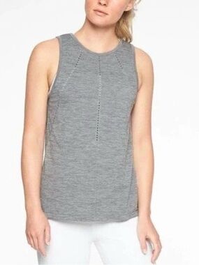 Athleta Grey Perforated Knit Tank